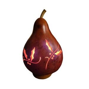 MEADOWBROOKE Gourd  Hand-crafted Lighted Lamp Luminary Autumn Nightlight Signed